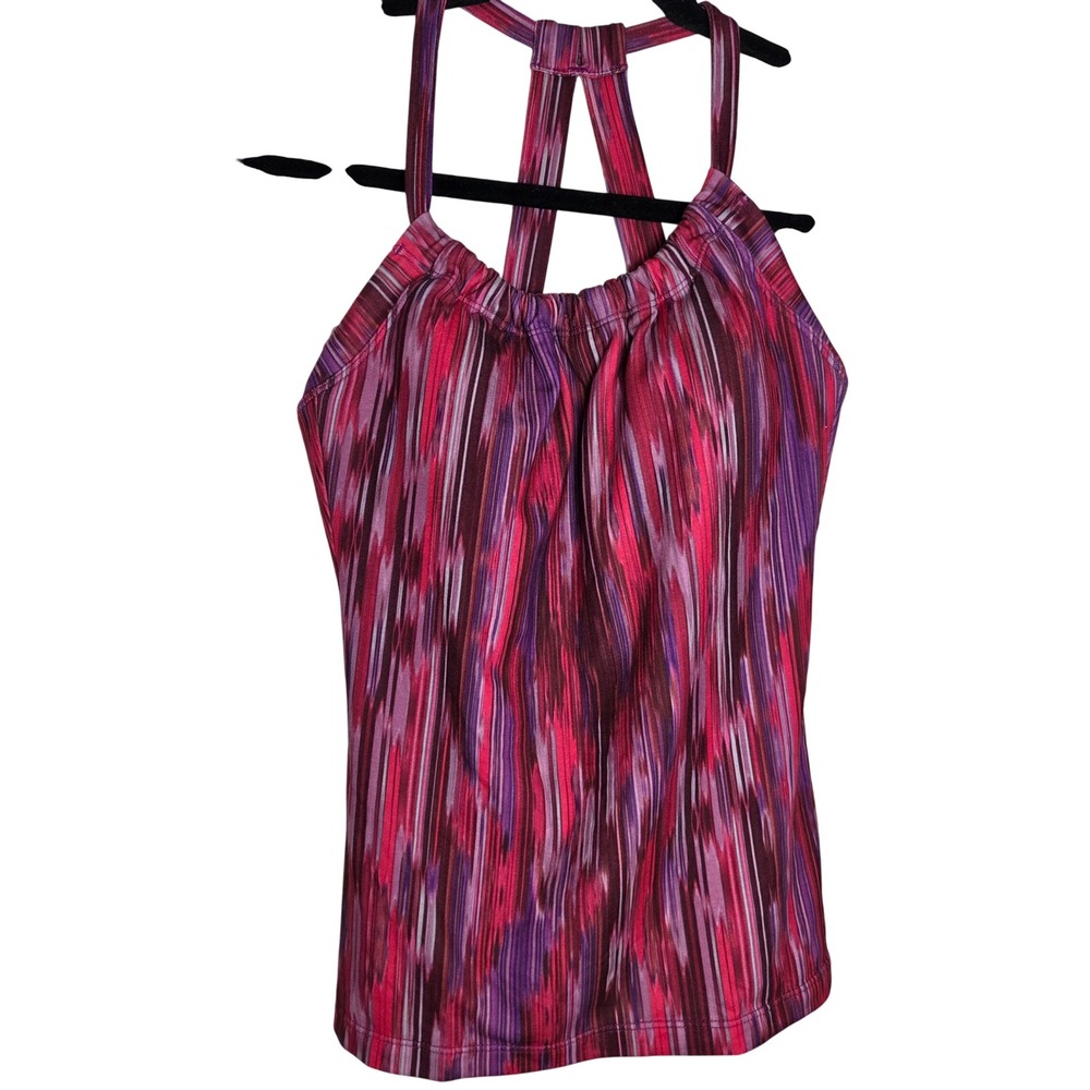 NWT Prana Quinn Strappy Back Yoga Tank Abstract Stripe Athletic Workout Top